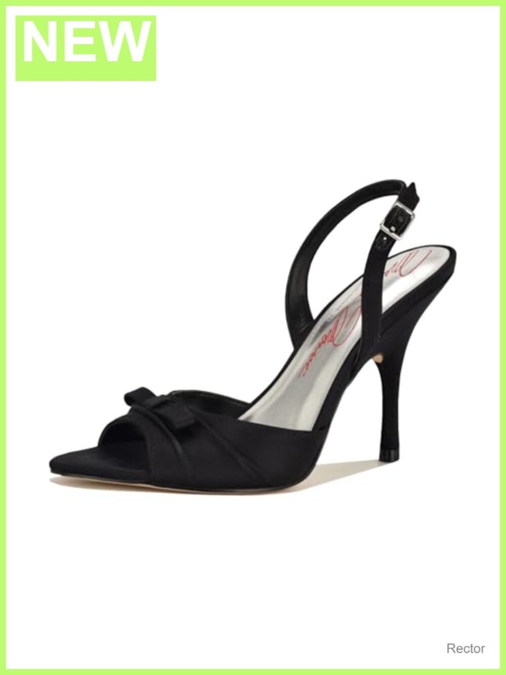 Nine West Heeled Sandals Satin Stiletto Peep Toe Slingback Dress Shoes